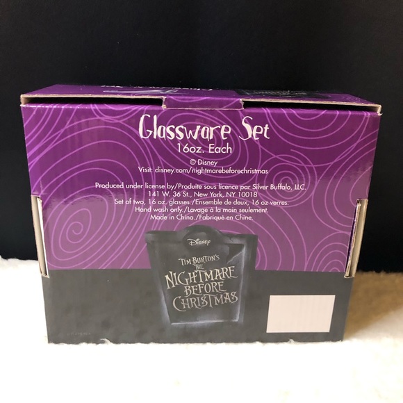 1 Set Of 2 Disney Tim Burton’s “The Nightmare Before Christmas” Glassware NEW - Picture 3 of 6